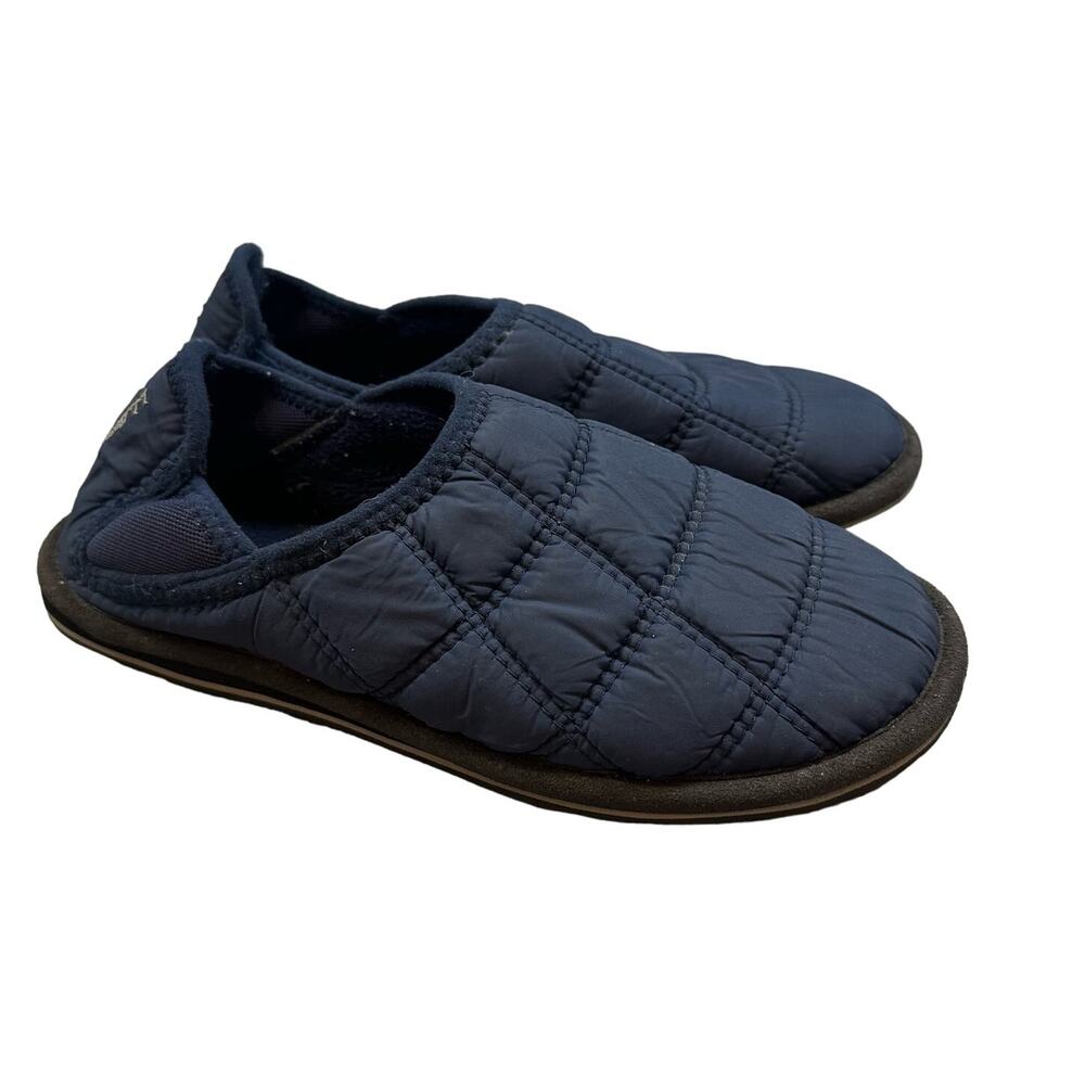 LL Bean Navy Blue Quilted Slippers Slides Slip On Shoes Women's 7 7M